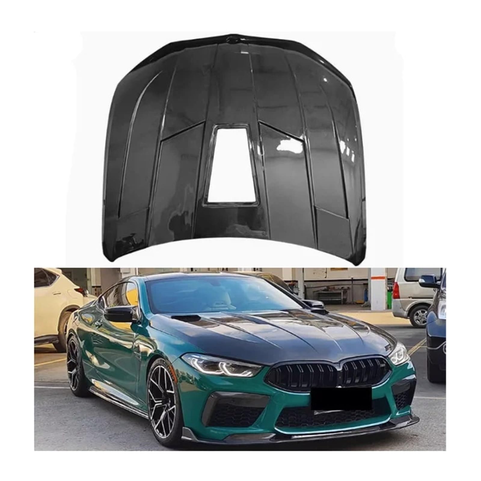 Kompatibel mit BMW G14 G15 G16 8er-Serie F91 F92 F93 M8 2018–2023 LFS Carbon Fiber Frontstoßstange Motorhaube Motor transparente Haube Entlüftungsabdeckung von FXFUPO