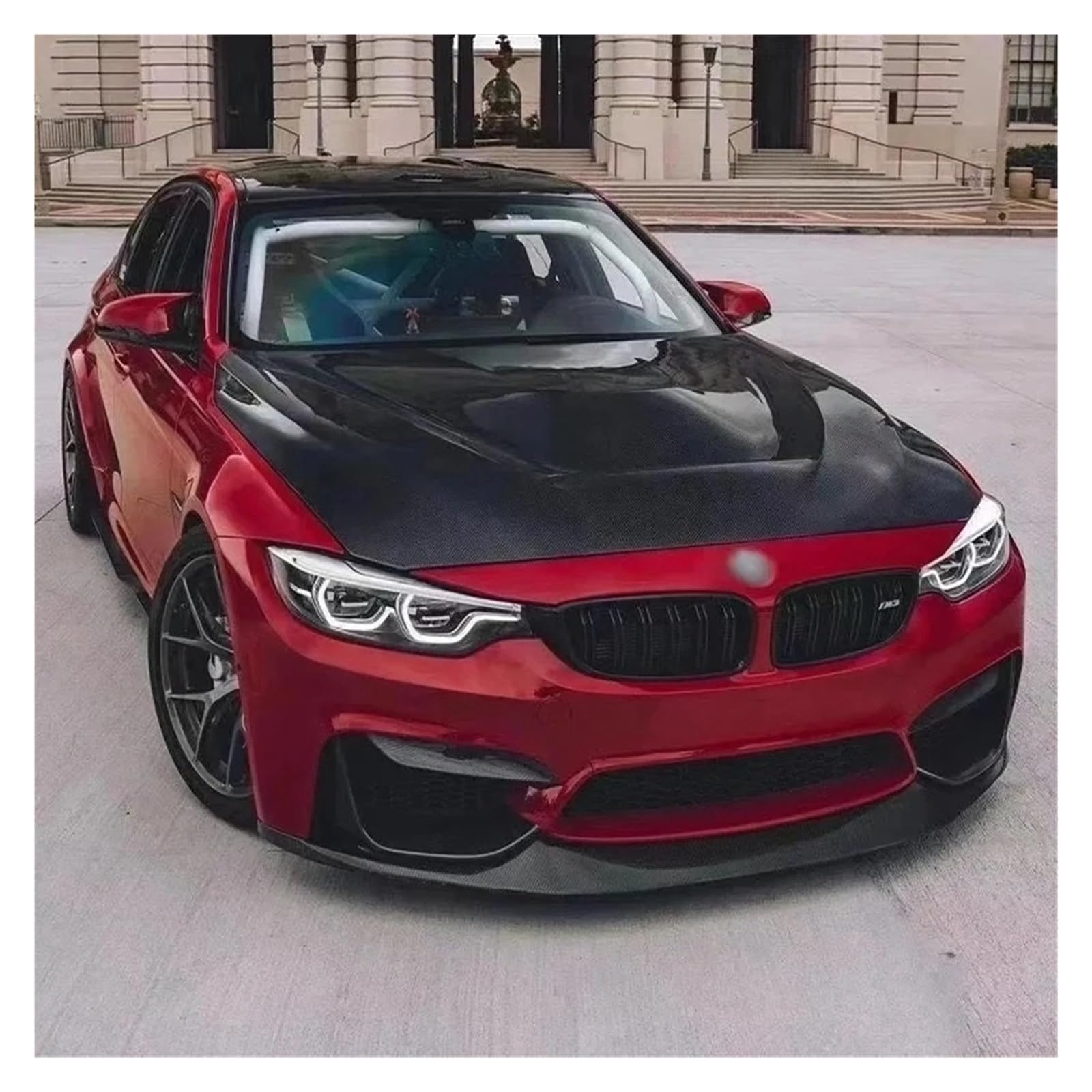 Kompatibel mit BMW M3 F80 M4 F82 F83 2014-2020 GT Style Auto Vordere Stoßstange Motorabdeckung Haube Motorhaube Entlüftungsteile Upgrade Body Kit(Forged Carbon) von FXFUPO