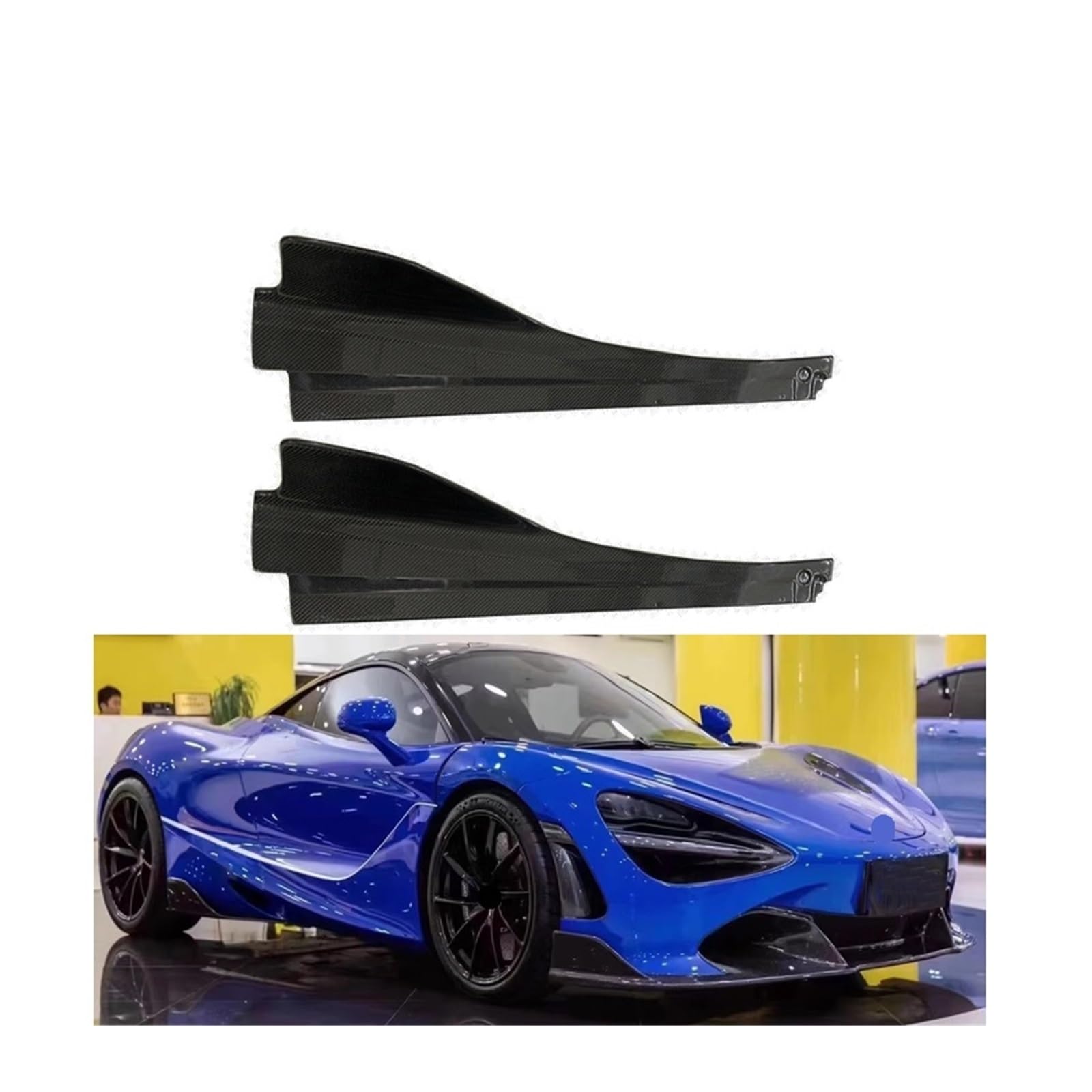 Kompatibel mit McLaren 650S 675L Seitenschweller aus Kohlefaser, Heckstoßstangensplitter, Flossen, Canards, Schürze, Auto-Cupwings, Winglets, Body Kit(Carton fiber) von FXFUPO