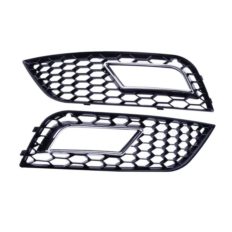 Kühlergrillabdeckungen for Nebelscheinwerfer vorn, Wabengitter, RS4-Stil, kompatibel mit Audi A4 B8.5 Facelift 2013 2014 2015 2016(Chrome) von FXFUPO