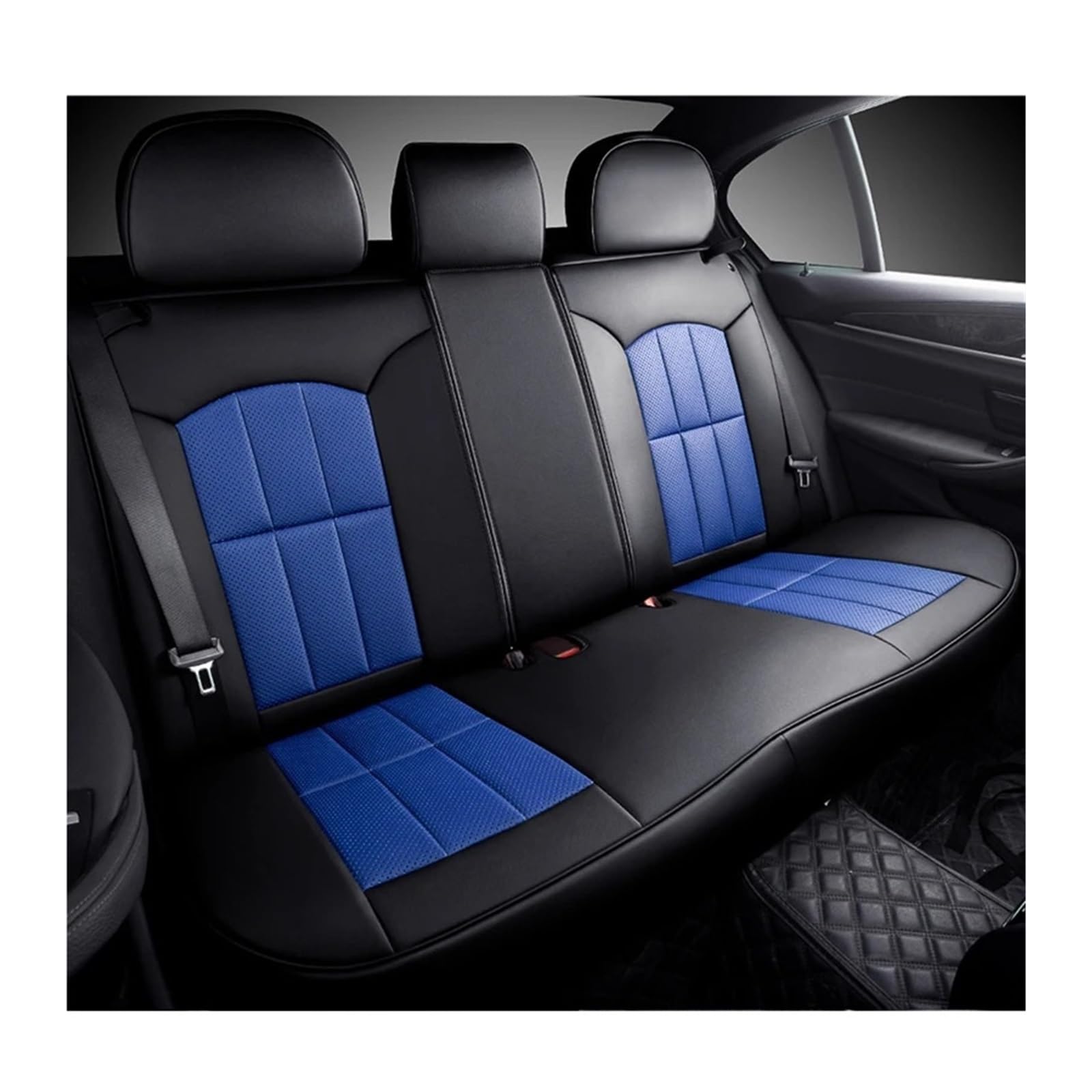 Leder Auto Auto Sitzbezug kompatibel for Mitsubishi Lancer X Outlander 3 XL Pajero Sport 4 Space Star L200 Eclipse Cross Zubehör(Price Rear Seat-02) von FXFUPO