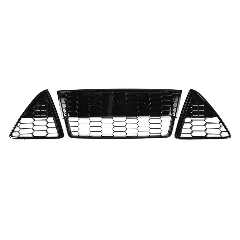 MK3 Honeycomb Mesh-Kühlergrill for die vordere Stoßstange, Grillabdeckung + Nebelscheinwerfer-Lampengrillabdeckung, kompatibel mit Ford Focus MK3 2012–2014, Body Kit von FXFUPO