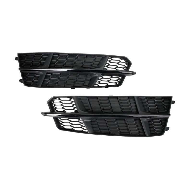 Nebelscheinwerfer-Kühlergrill-Abdeckung, kompatibel for A6 C7 A6L S-Line 2015–2018, Nebelscheinwerfer-Lampenabdeckung, Waben-Hex-Frontgrill, 4G0807681AN(With Black) von FXFUPO