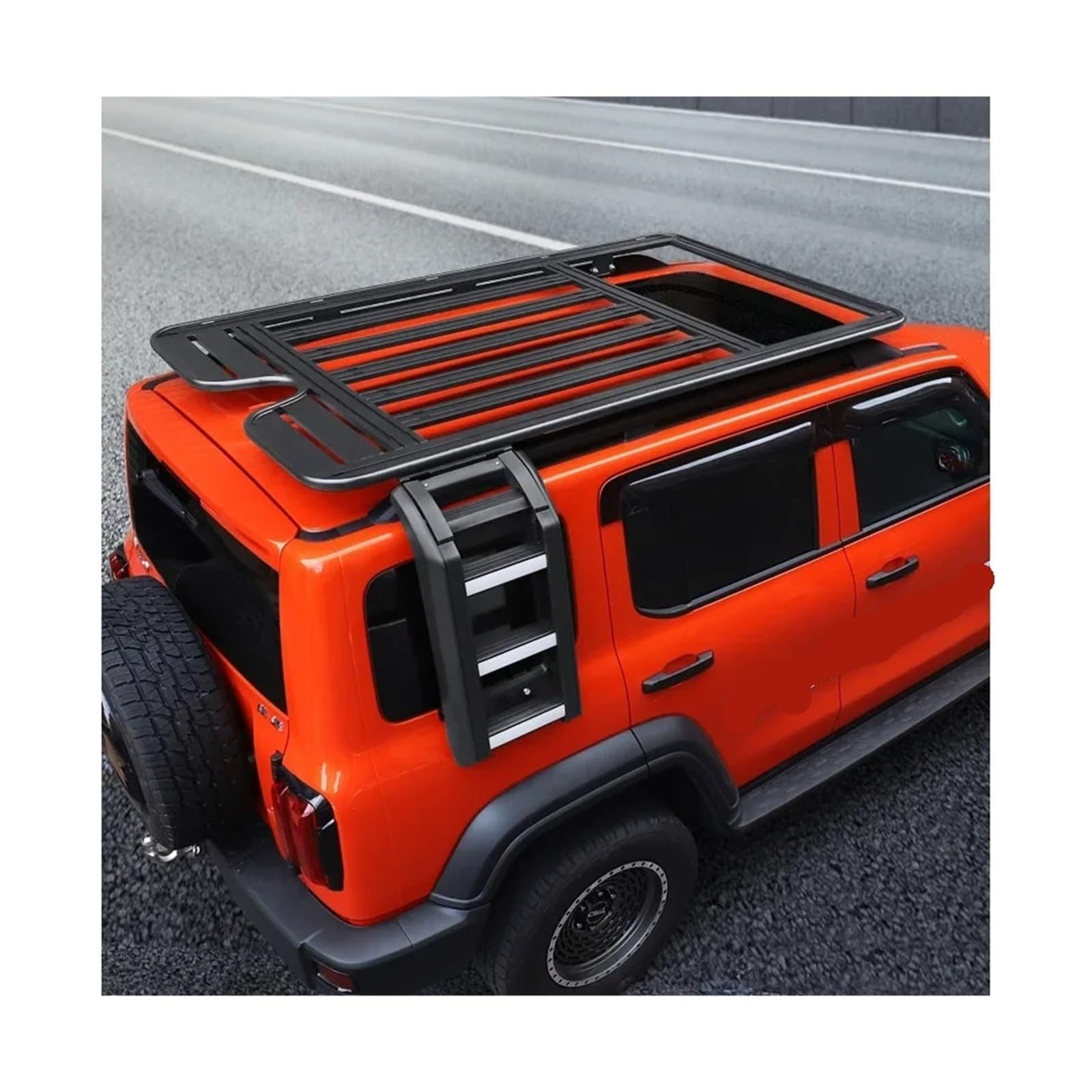 Offroad Customized LKW -Rack und Seitenleiter kompatibel for Tank 300 Dachbahnen Auto Dachträger Gepäcklachthalterung(Luggage rack ladder) von FXFUPO