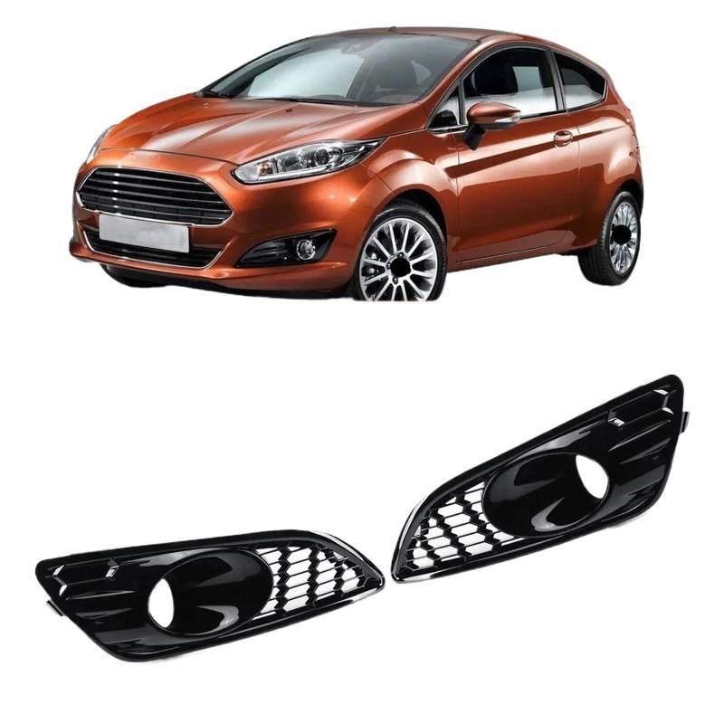 Paar Hohlgitter Wabengitter Auto Frontstoßstange Nebelscheinwerfer Unterer Kühlergrill Kompatibel for Ford Fiesta MK7 Zetec S/Sport 2012-2017 Nebelscheinwerfergrill von FXFUPO