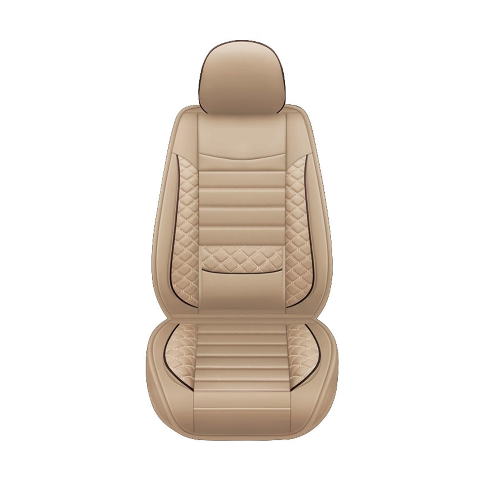 Pu-Leder-Autositzbezüge vorne und hinten, geteilter Sitzbankschutz, einfach zu installieren, universell kompatibel for Auto, LKW, Van, SUV(Beige Front 1pc) von FXFUPO