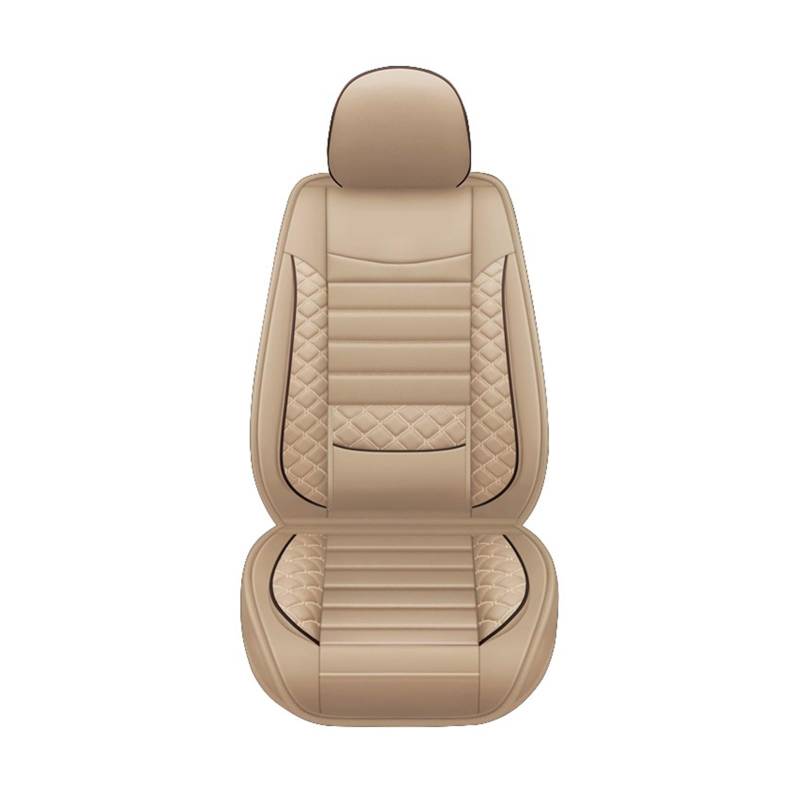 Pu-Leder-Autositzbezüge vorne und hinten, geteilter Sitzbankschutz, einfach zu installieren, universell kompatibel for Auto, LKW, Van, SUV(Beige Front 1pc) von FXFUPO