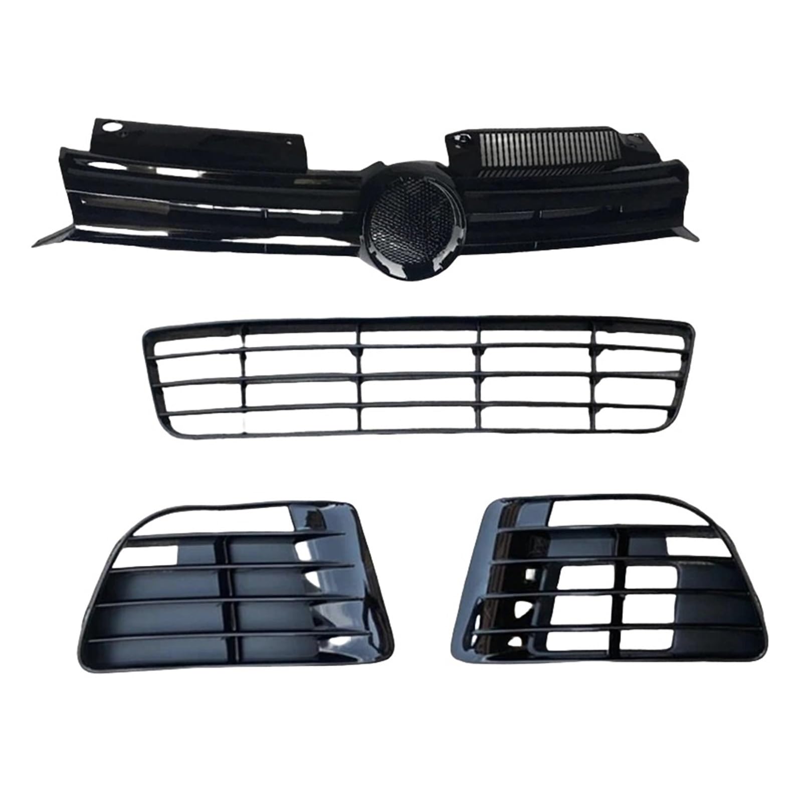 R20 Kühlergrill ABS Schwarz Glänzend Front Stoßstange Unteren Kühlergrill Nebel Lampe Abdeckung Kompatibel for Volkswagen VW Golf 6 MK6 R20 von FXFUPO