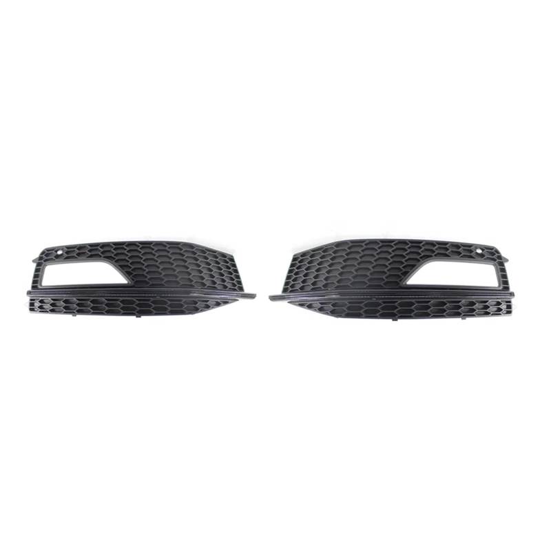 RS4 Style Kompatibel for Audi A4 B8.5 S-Linie S4 2013-2015 Stoßstange Nebelscheinwerfer Lampenabdeckung Kühlergrill(Black Without Hole) von FXFUPO