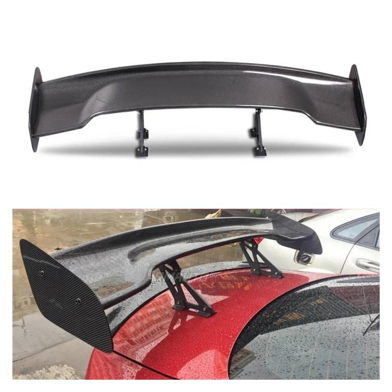 Real Carbon Fiber 145 cm GT Spoiler Universal Racing Heck Heckspoiler Flügel Spoiler Aluminium Halterung Kompatibel for BMW Kompatibel for Subaru Body Kit(Real Carbon Fiber) von FXFUPO