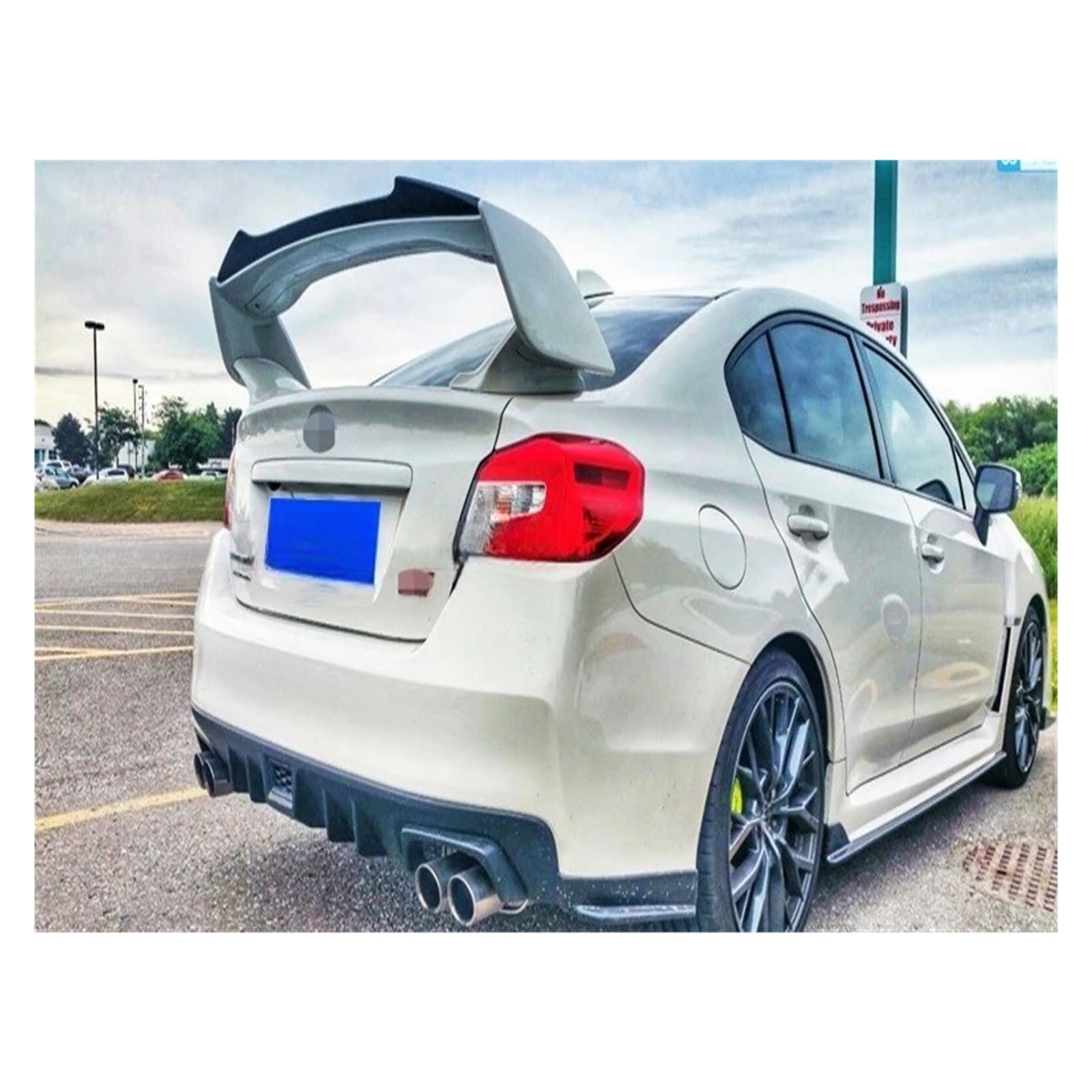 Real Carbon Fiber AUTO Hinten WING Stamm Lip Spoiler Kompatibel for Subaru WRX STI 4th ​​2015 2016 2017 2018 2019 2020 2021(FRP Glossy black) von FXFUPO