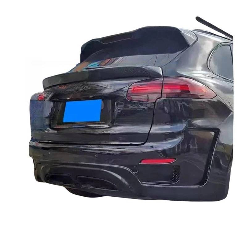 Real Carbon Fiber Hinten Flügel Stamm Lip Dach Spoiler Kompatibel for Porsche Cayenne 958 2011 2012 2013 2014 Jahr(Glossy black) von FXFUPO