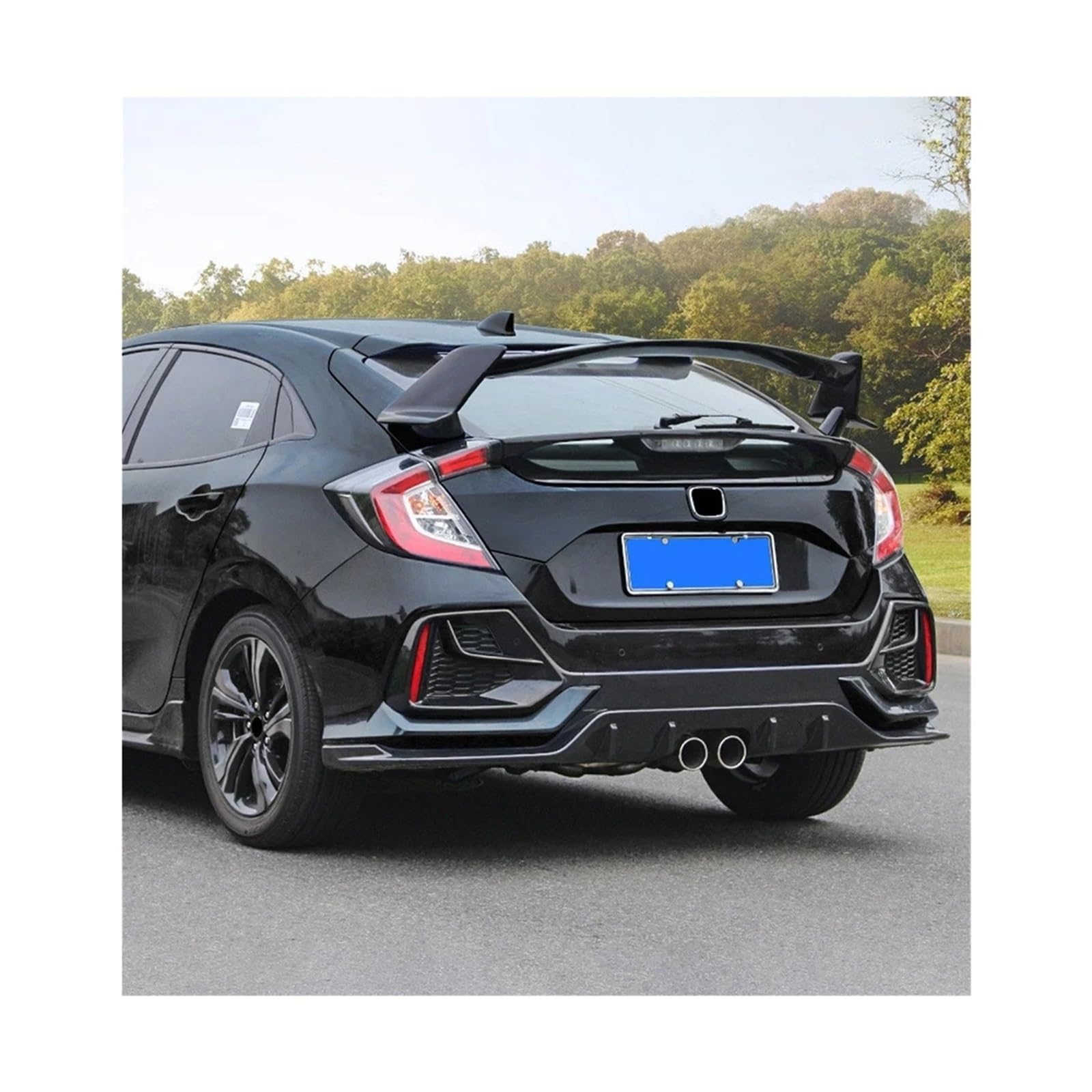 Schrägheck-Heckspoiler, kompatibel mit Honda Civic 2016 2017 2018 2019 2020 10. Generation FK7 Typ-R-Stil, Tuning-Dachflügel, Kofferraum-Lippendekoration(Bright black) von FXFUPO