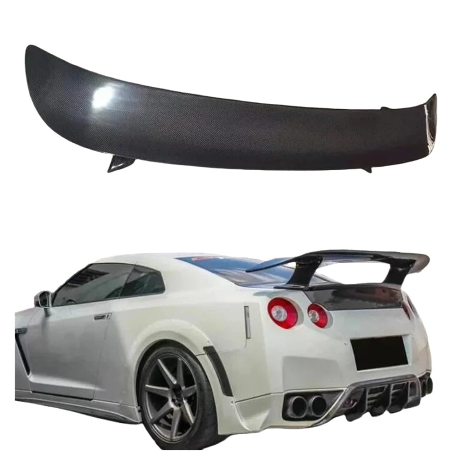 Spoiler kompatibel for NISSAN GT-R GTR R35 Wing Lip Tail Trunk Spoilers Real Carbon Fiber ESPRIT GT STYLE von FXFUPO