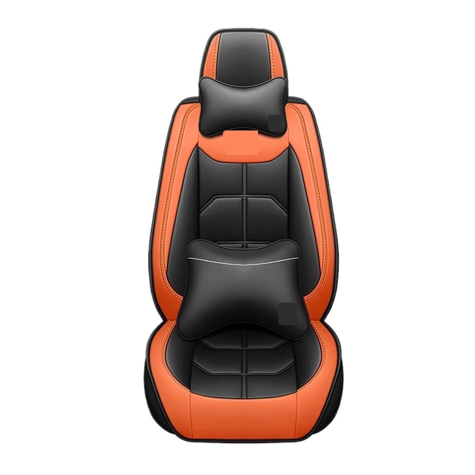 Universal Auto Sitzbezug Kompatibel for Bmw E46 E90 3 Serie E21 E30 E36 E91 E92 E93 F30 F31 F34 f35 G20 Auto Zubehör(Black Orange 5 Seat-01) von FXFUPO