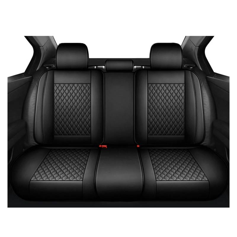 Universal Autositzbezüge Luxus Leder Autositzkissen Four Seasons Atmungsaktive Matten Vorder-/Rücksitze Schutzpolster(Black Rear 1pc) von FXFUPO