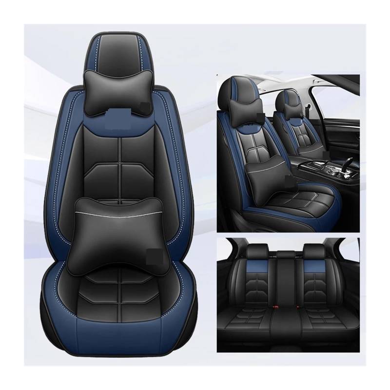 Universeller Autositzbezug kompatibel for MG alle Automodelle EZS GT EHS RX5 MG4 MULAN MG5 MARVEL R MG6 Autozubehör Innendetails(Black Blue 5 Seat-01) von FXFUPO