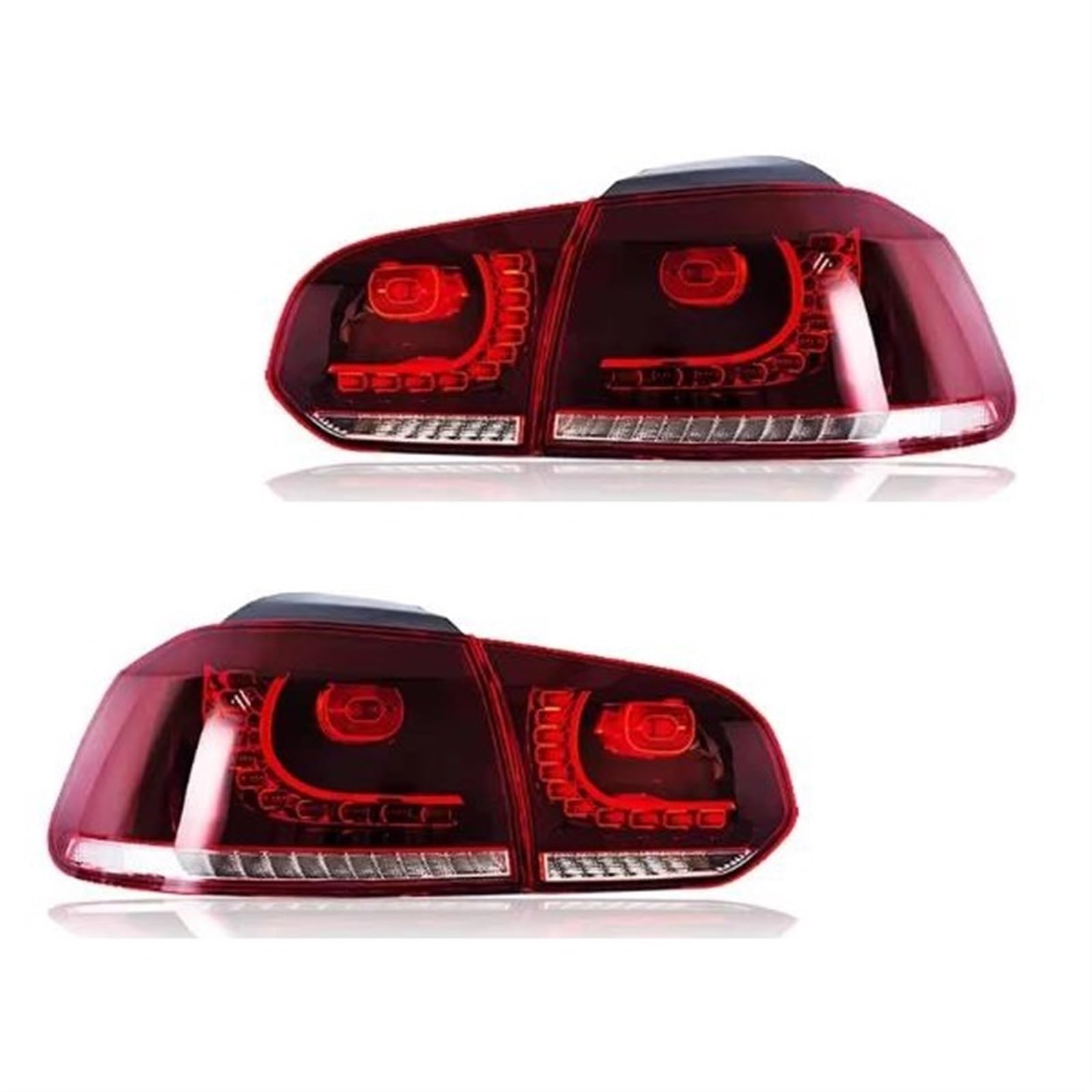 Set Rückleuchten für Golf 6 für Golf6 LED-Rücklicht 2009-2012 MK6 R20 Rücklicht Bremslicht DRL Automobile Rückwärtsgang (Rood) von FXNIPXKQ