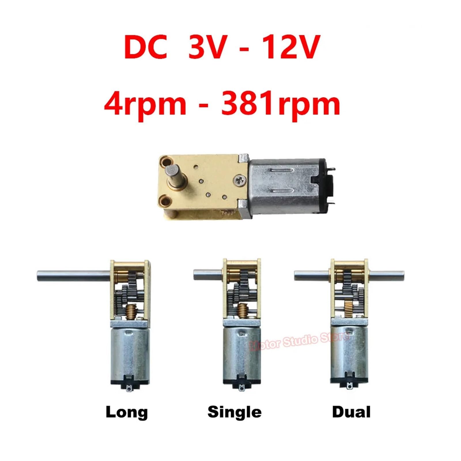 N20 All Metal Gearbox electronic starter Singal/Dual Shaft DC 3V 6V 12V 4RPM-381RPM Slow Speed High Torque Gear electronic starter DIY Robot Car FXPGIIOZM((B)7-27rpm,Single Shaft) von FXPGIIOZM