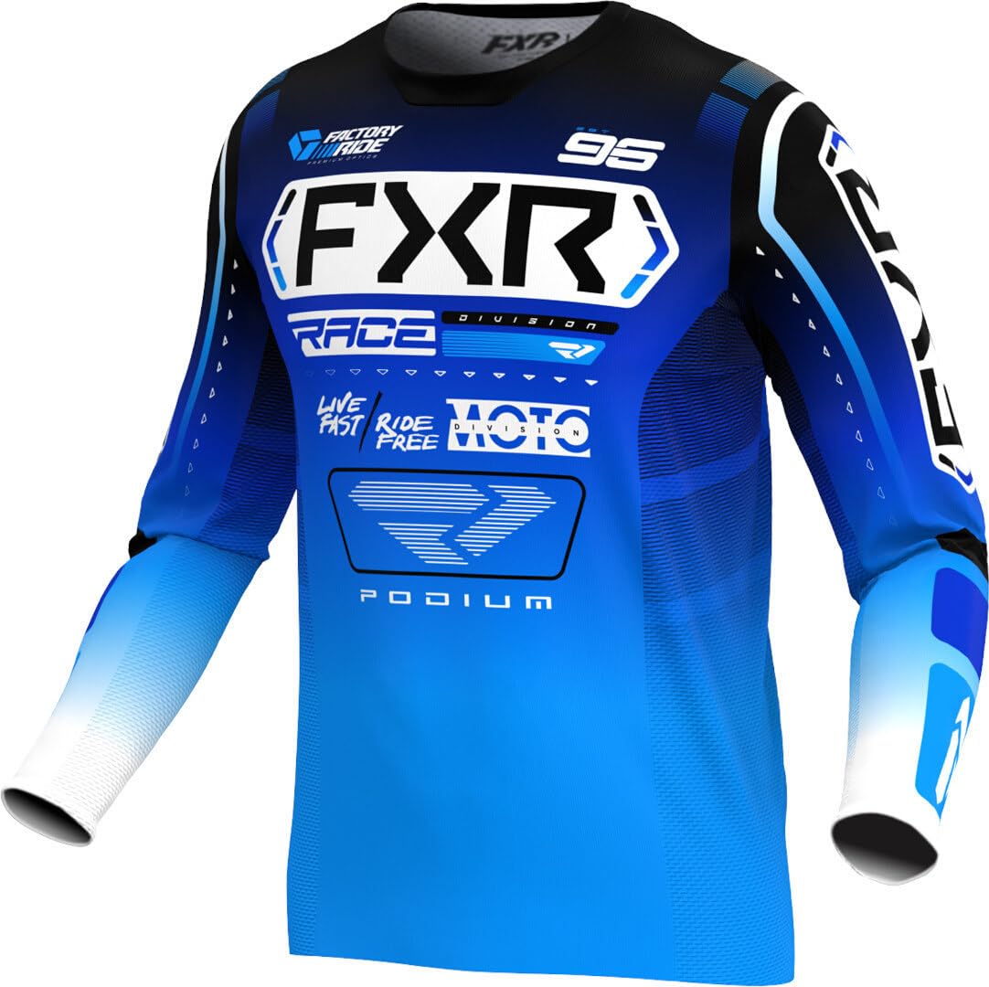 FXR Podium 2025 Motocross Jersey, blau/schwarz/weiß, L von FXR