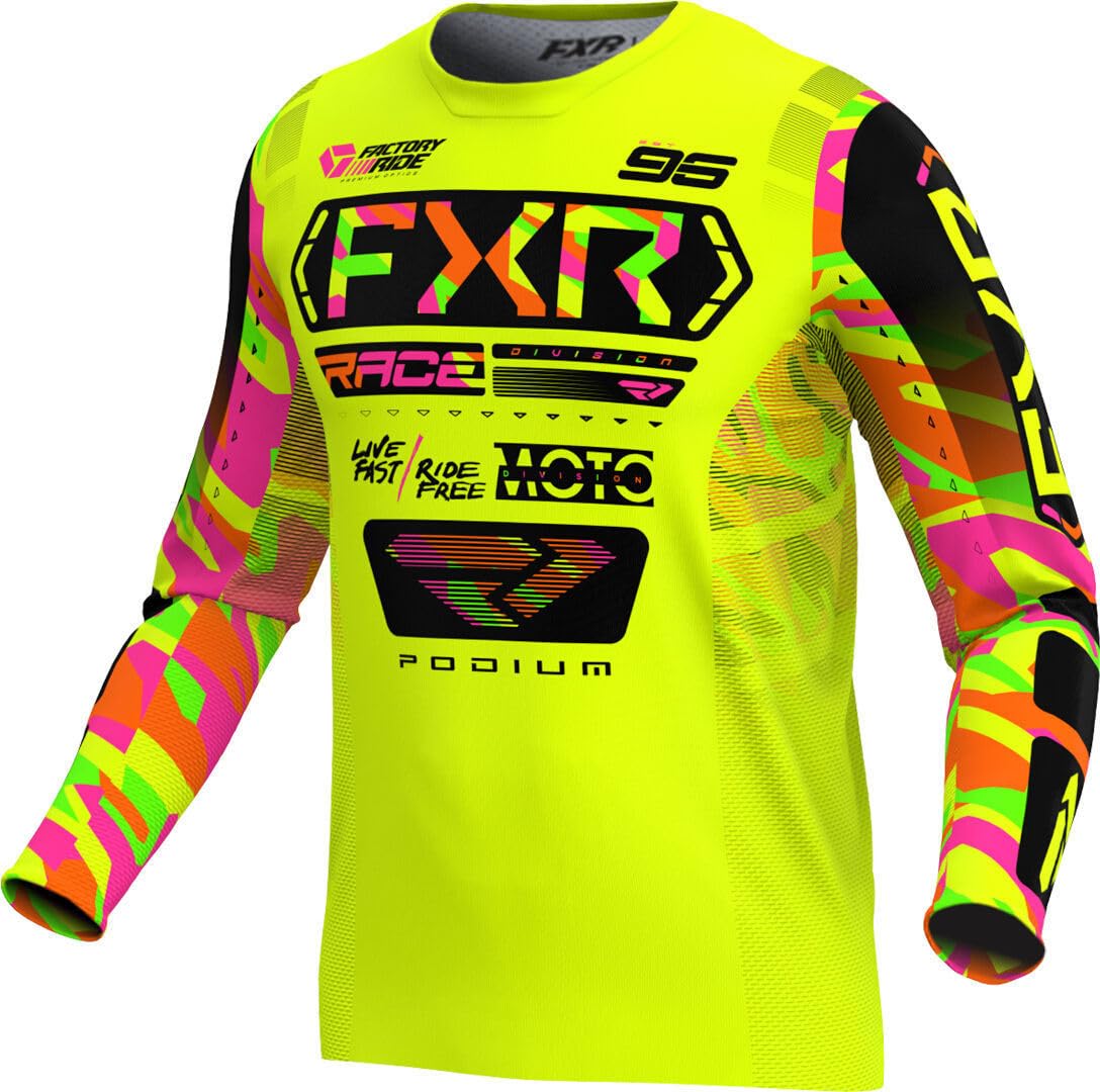 FXR Podium 2025 Motocross Jersey, gelb/magenta, L von FXR