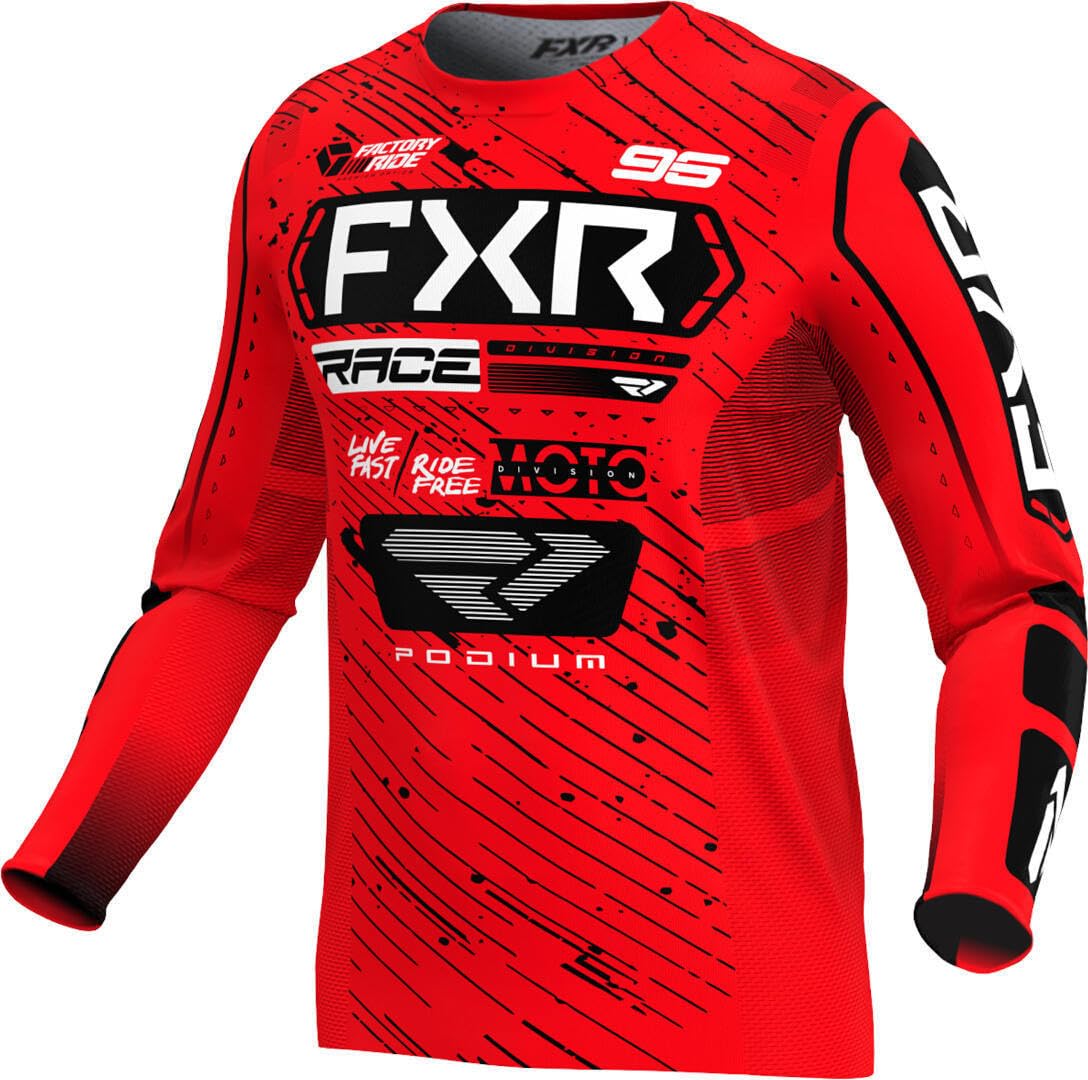 FXR Podium 2025 Motocross Jersey, rot/schwarz/weiß, L von FXR