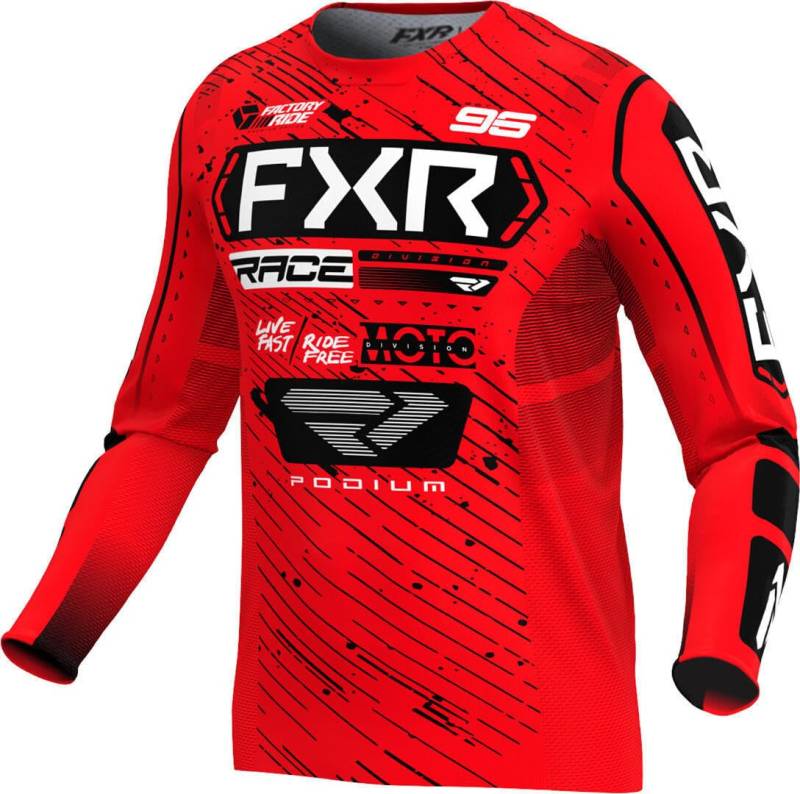 FXR Podium 2025 Motocross Jersey, rot/schwarz/weiß, L von FXR