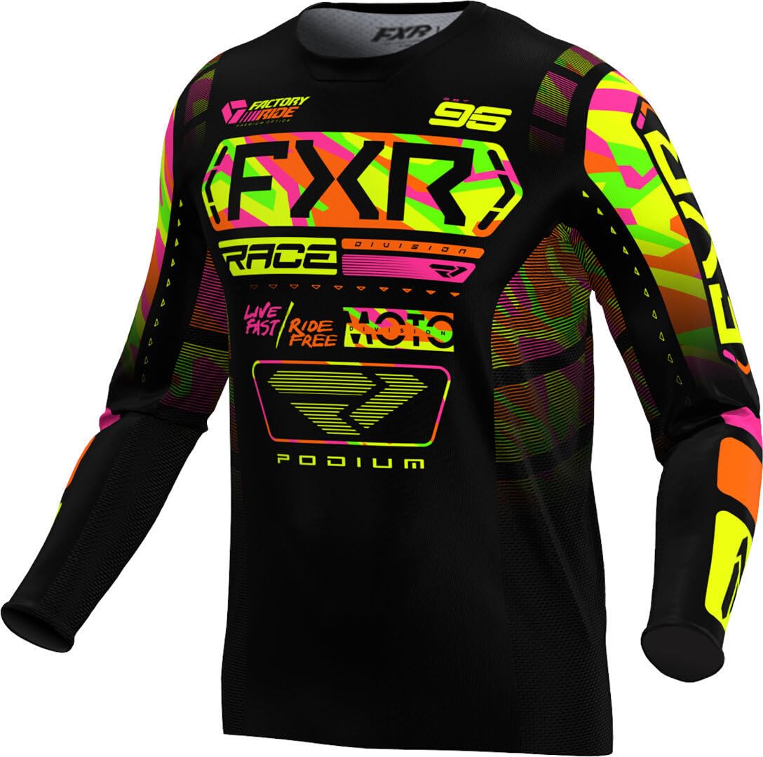 FXR Podium 2025 Motocross Jersey, schwarz/gelb/grün, L von FXR