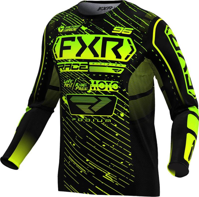 FXR Podium 2025 Motocross Jersey, schwarz/grün, M von FXR