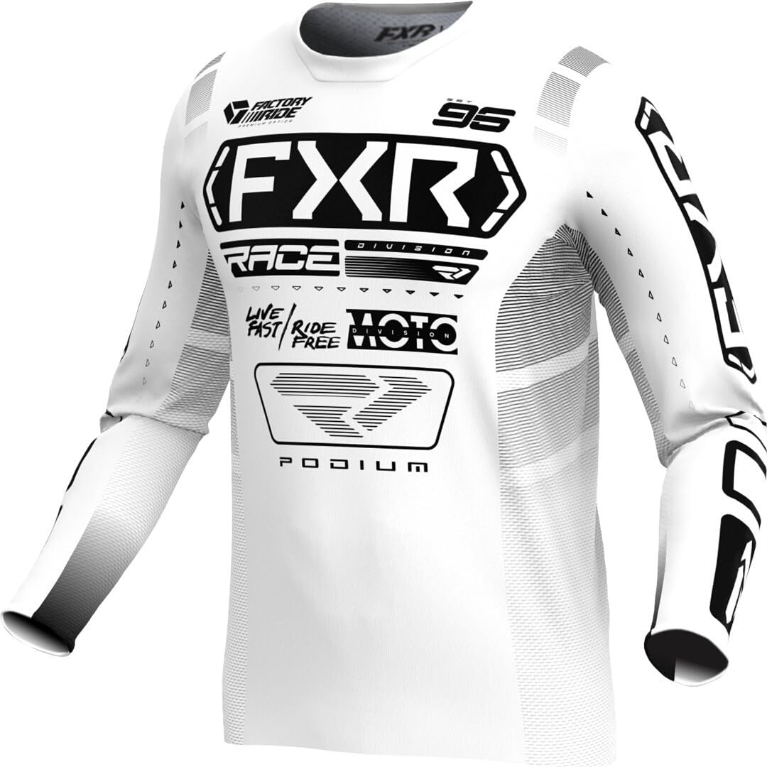 FXR Podium 2025 Motocross Jersey, weiß/schwarz, L von FXR