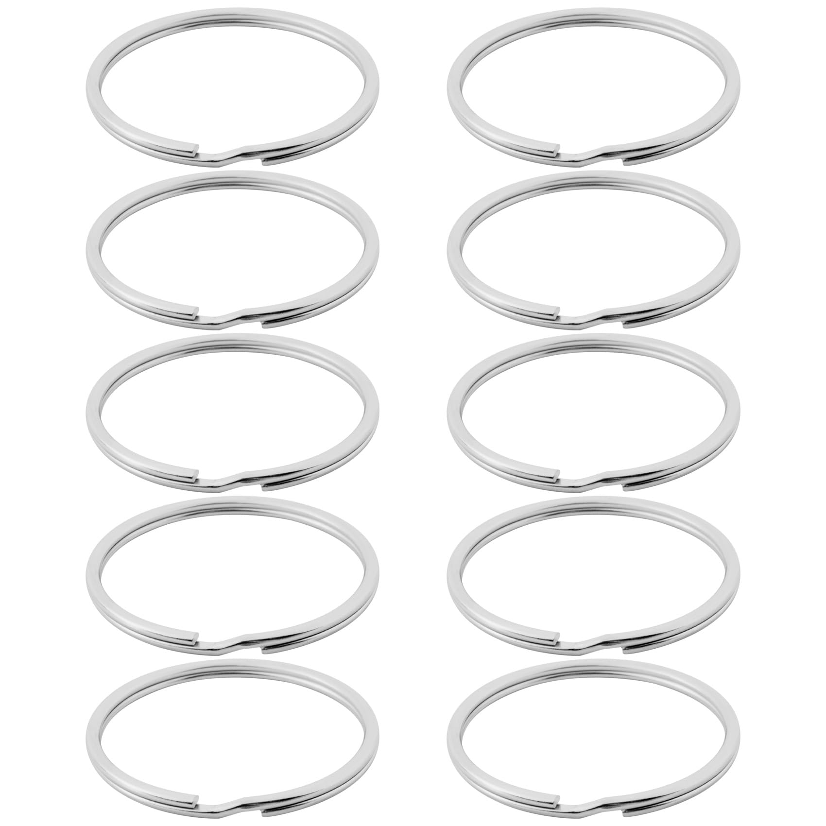 FYOBOT 10 x Qualität 50 Mm Schlüssel anhänger Split Ring Set Schwer Last Große Nickel schlüeel Schleife Gefederte Band von FYOBOT