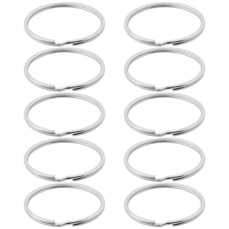 FYOBOT 10 x Qualität 50 Mm Schlüssel anhänger Split Ring Set Schwer Last Große Nickel schlüeel Schleife Gefederte Band von FYOBOT