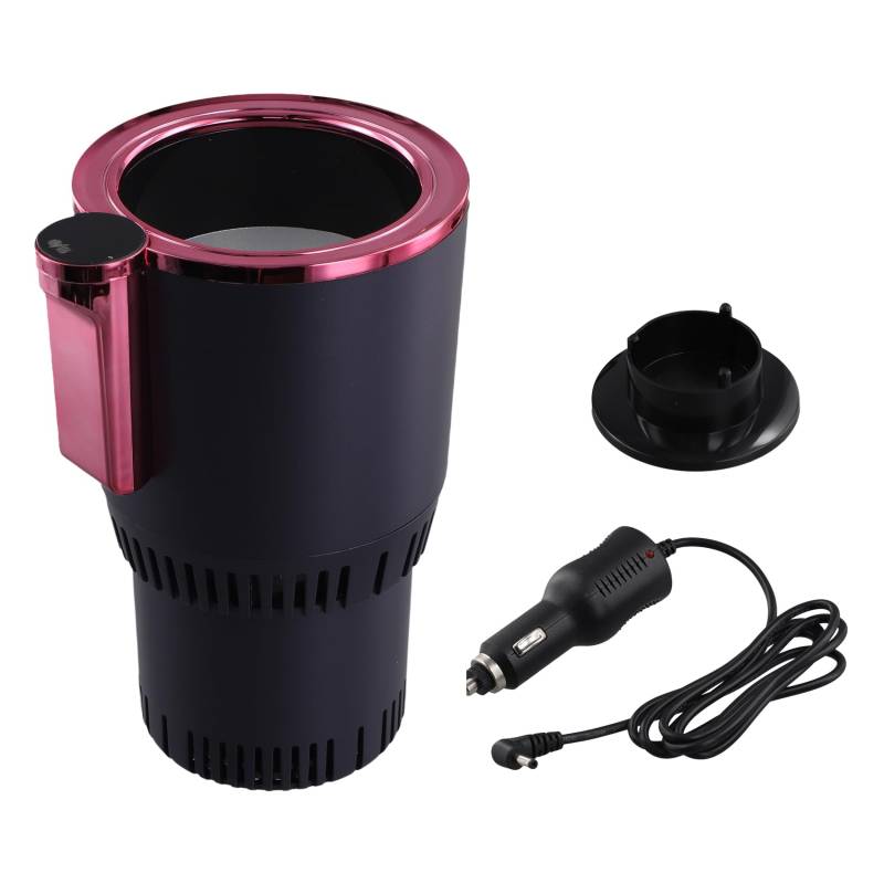 FYOBOT 12 V Auto 2 in 1 Heizung Kühlung Tassenwärmer Kühler Becher Smart Cup Holder Digitalanzeige Temperatur Getränkehalter Lila von FYOBOT