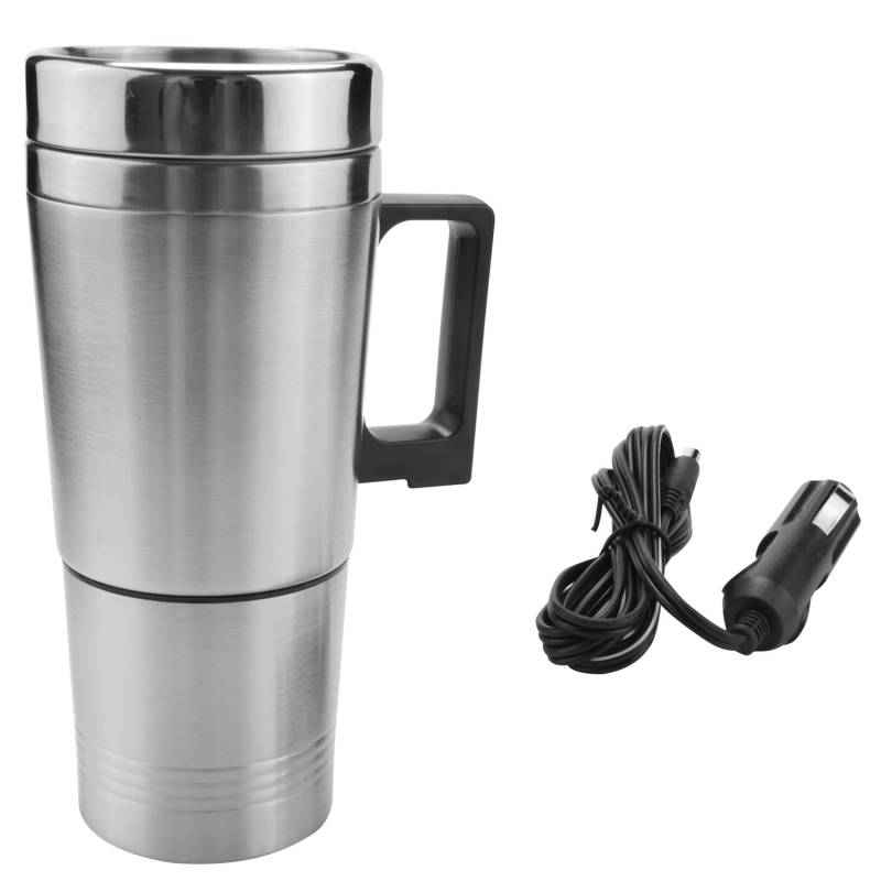 FYOBOT Auto Heizung Wasserkocher, Einfache 12V 300Ml Tragbar in Auto Kaffee Maschine Fahrzeug Heizung Tasse Deckel AußEn Wasser Flasche Wasserkocher von FYOBOT