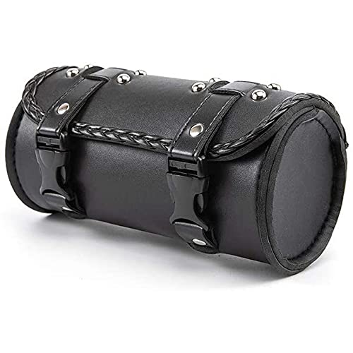 FYOBOT Motorrad Tasche PU Leder Fahrrad Lenker Werkzeug Tasche Sissy Bar Roll Aufbewahrung Tasche Sattel Tasche, Universal von FYOBOT