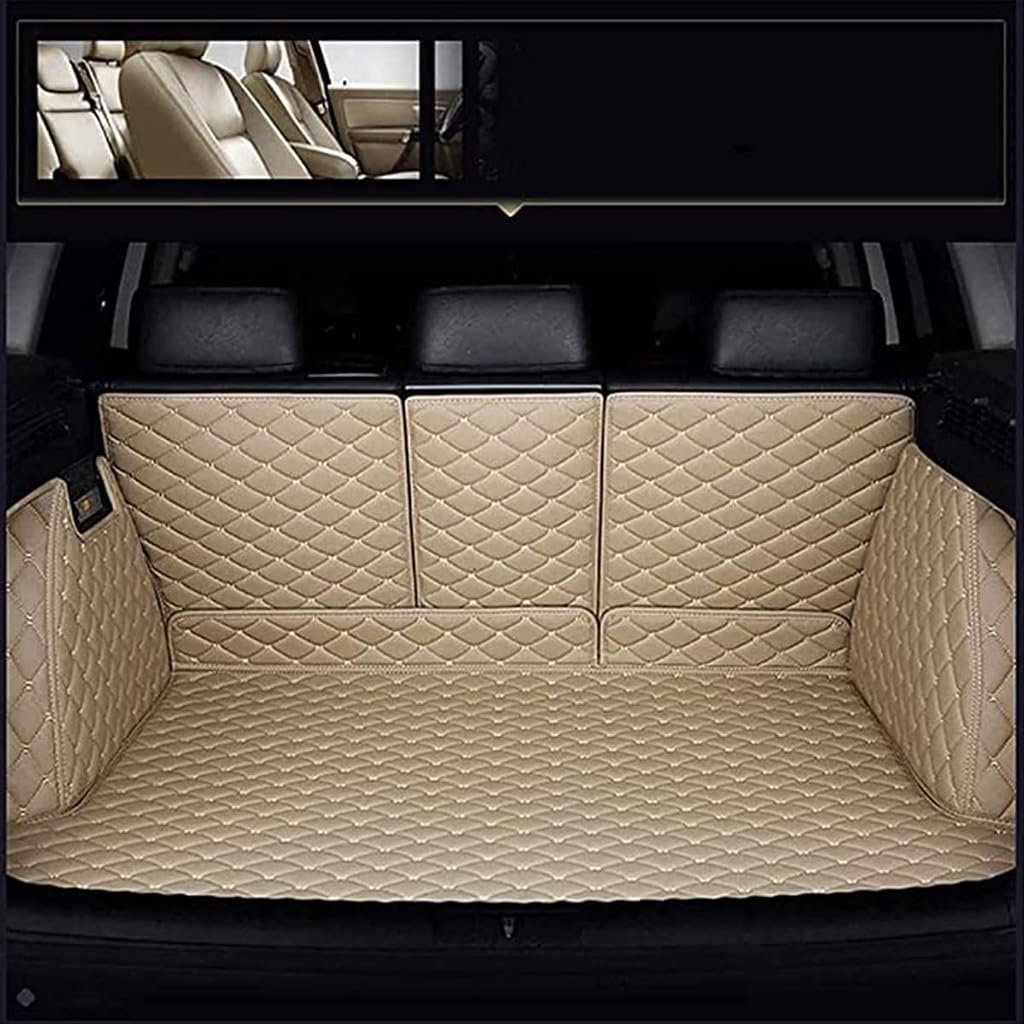 Auto Kofferraummatten Kofferraumwanne für Jazz II Hatchback 2008-2013,Kratzschutz Kofferraumschutz mit Seitenschutz,A-Beige von FYXASDNY