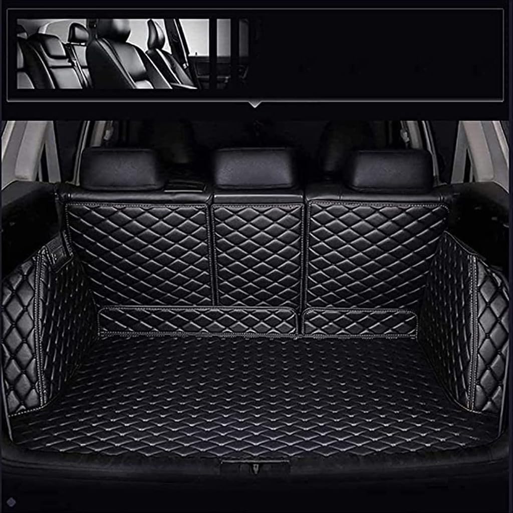Auto Kofferraummatten Kofferraumwanne für Kia Sorento II (facelift 2012) 2013 2014 7-seat,Kratzschutz Kofferraumschutz mit Seitenschutz,A-Black von FYXASDNY