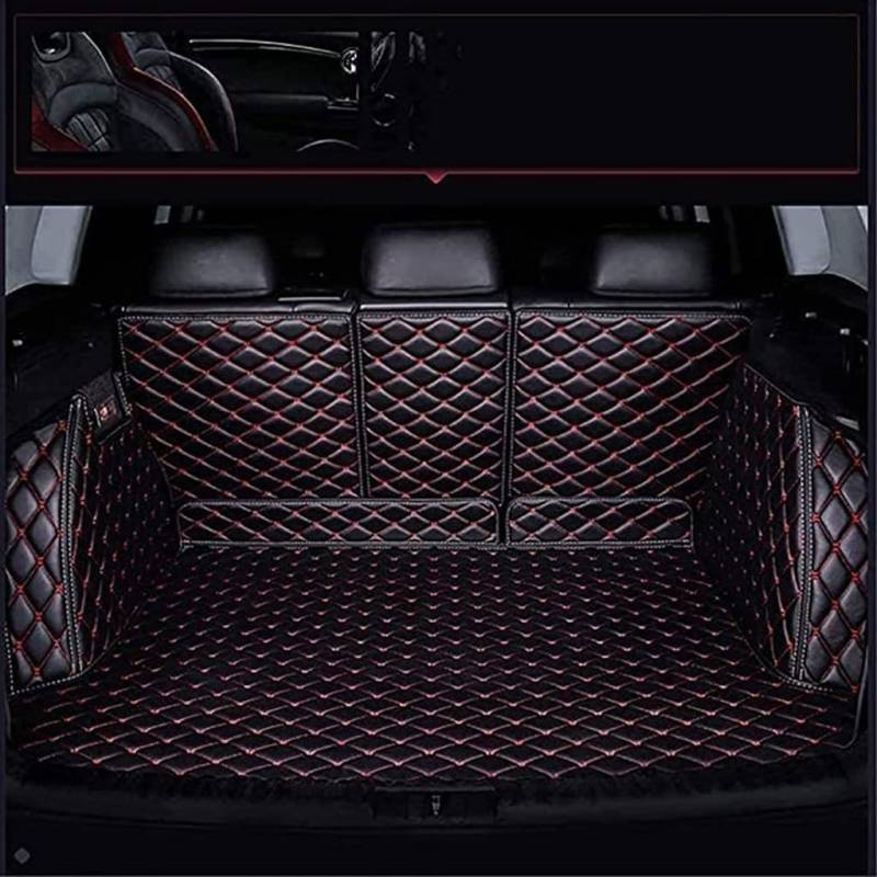 Auto Kofferraummatten Kofferraumwanne für Nissan X-Trail III (T32) 2014-2020 2021 7-seat,Kratzschutz Kofferraumschutz mit Seitenschutz,A-Blackred von FYXASDNY