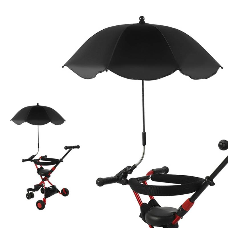 Universal Sonnenschirm Sonnenschutz für Kinderwagen & Buggy, UV Schutz 50+ / 75 cm Durchmesser, 360° Dreh und Neigbar Kinderwagen Sonnenschirm mit Universal Halterung, Sonnensegel Kinderwagen Zubehör von FZQBEY