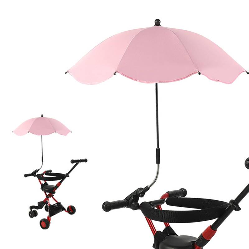 Universal Sonnenschirm Sonnenschutz für Kinderwagen & Buggy, UV Schutz 50+ / 75 cm Durchmesser, 360° Dreh und Neigbar Kinderwagen Sonnenschirm mit Universal Halterung, Sonnensegel Kinderwagen Zubehör von FZQBEY