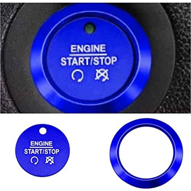 FFZ Parts Start Stop Ring Abdeckung Alu Blau Passend Für Fiesta Focus Ecosport Mondeo Escape Explorer von FFZ Parts