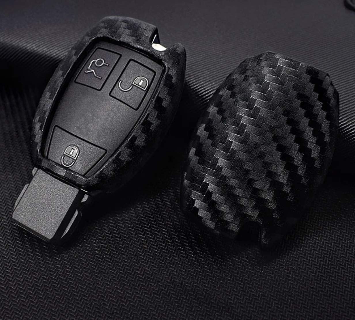 FFZ Parts Schlüssel Gummi Cover Schlüsselhülle Carbon Optik Passend Für A B C E CLA GLA CLS GLK ML GLE Vito von FFZ Parts