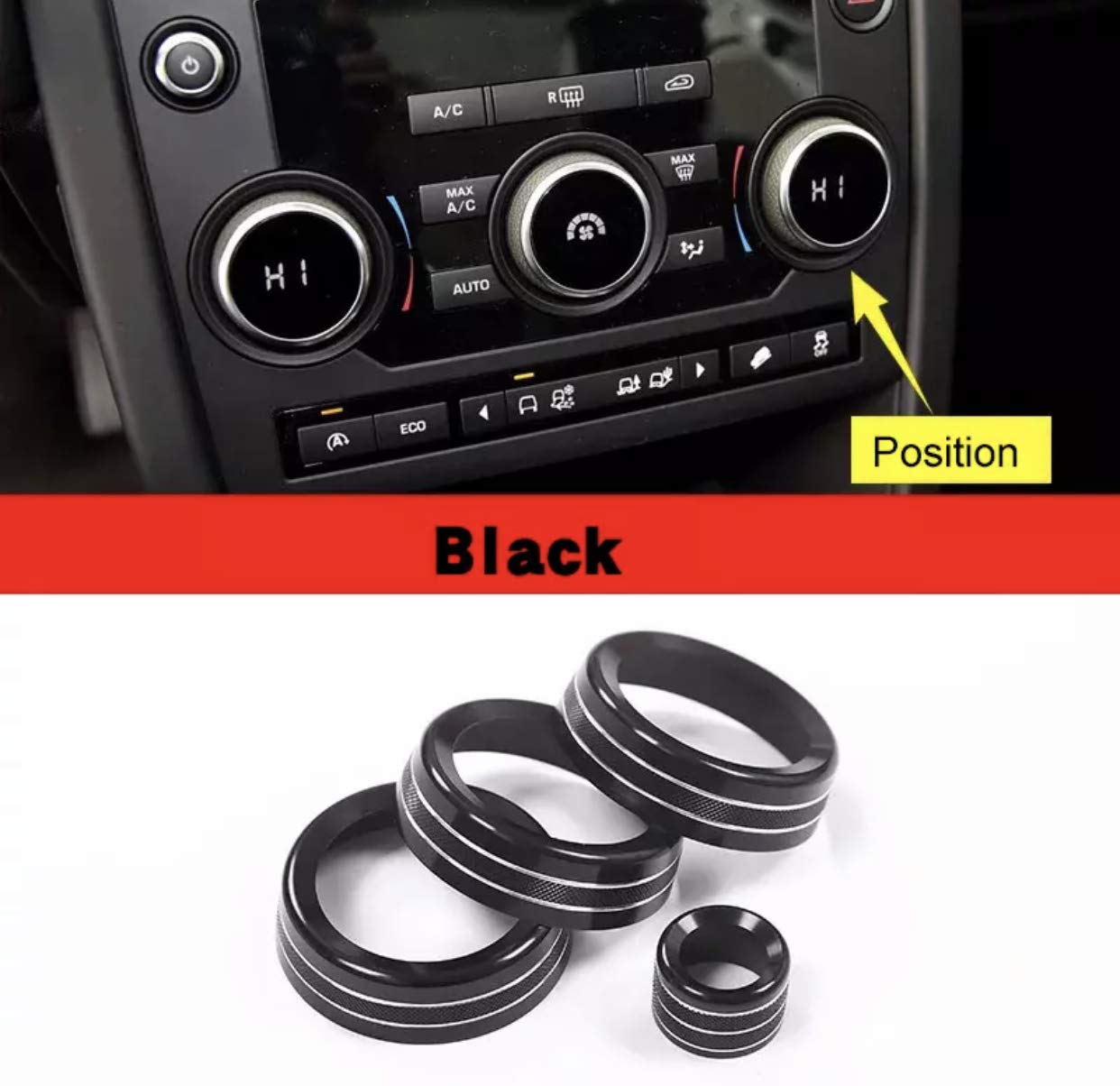 Radio Klima Heizungsregler Schalter Aluringe Passend für Land Rover Discovery Sport 5 von FFZ Parts