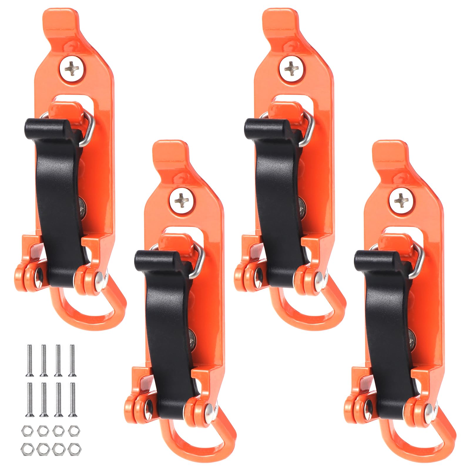 Faankiton 4STK Schaufelhalterung für Dachträger, Dachträger Zubehör Schaufelhalter, Gummi Dachträgerklemmen, Schaufelhalter Autodachträger Axthalter Kit, Metall-Gummiklemmen Dachträger (Orange) von Faankiton