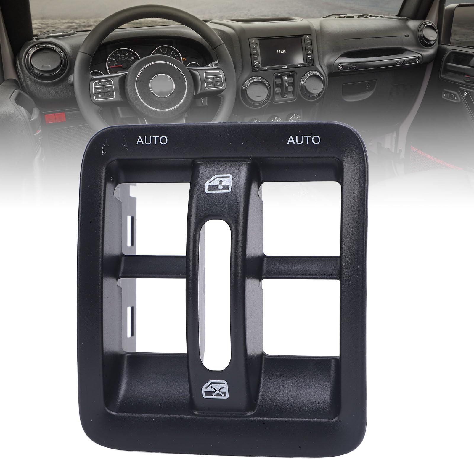 Fabater Center Dash Power Window Switch Deckung für JK Body Style 4 Door 2011 Bis 2018, 1RP75DX9AC, Dashboard -Instrumenten -Panel -Stromfenster Schalter Ersetzen von Fabater