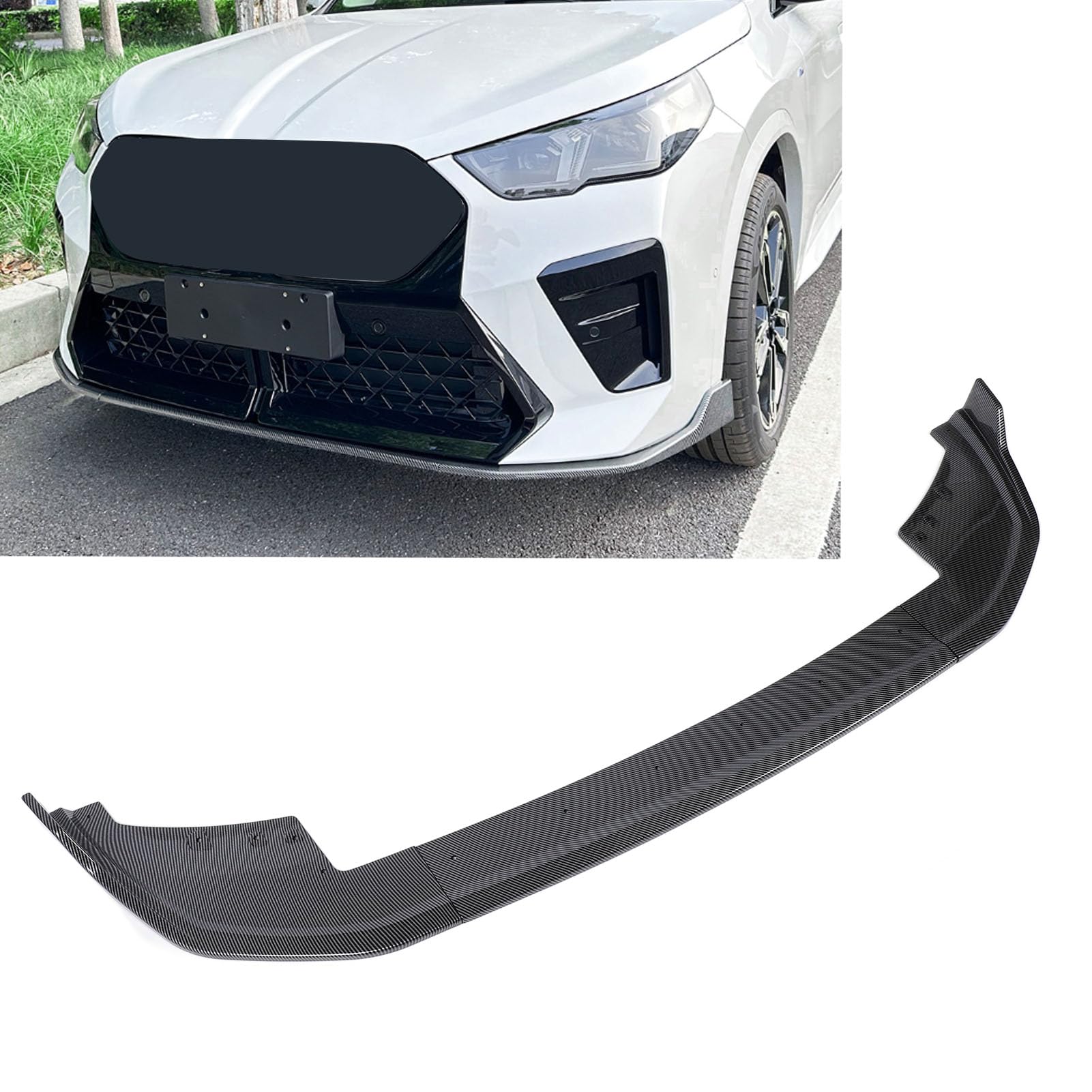 Fabater Frontstoßstangen-Lippenspoiler, 3 Stück ABS-Autospoiler-Splitter-Diffusor-Schutz für X2 U10 M Sport 2023+, Frontstoßstangen-Lippen-Unterkinn-Spoiler, Verbesserte Stabilität von Fabater