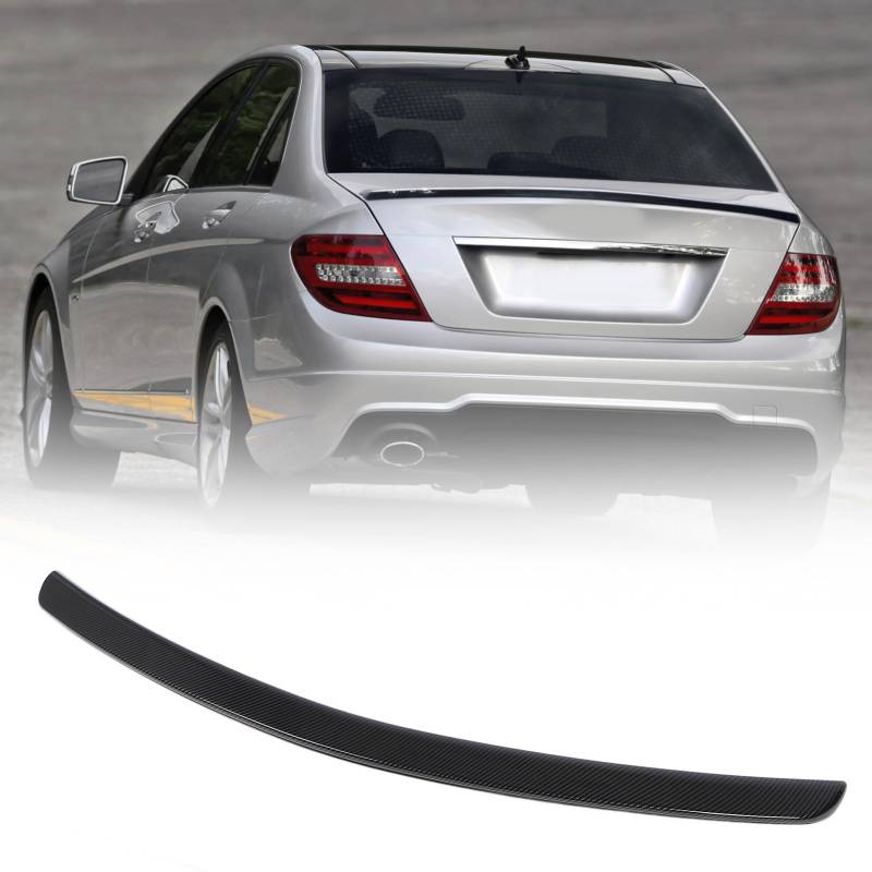 Fabater Heckspoilerflügel, Kompatibel mit der C-Klasse W204 Limousine 2008–2014, AMG-Stil, Verbessert die Aerodynamik, den Austausch der Heckspoilerlippe aus ABS (Carbonfaser-Look) von Fabater