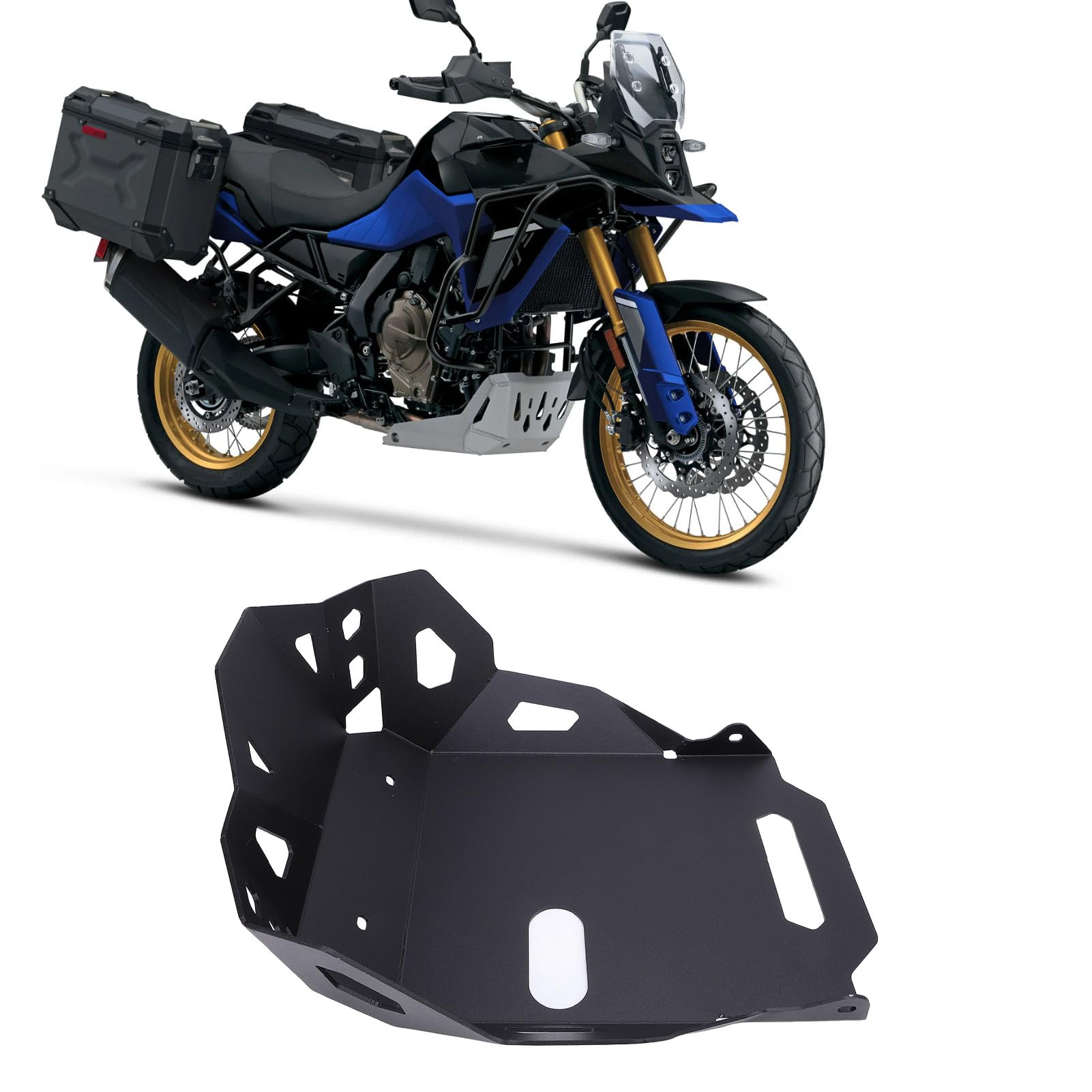 Fabater Motorrad-Unterfahrschutz, Motorchassisschutz aus Aluminiumlegierung für 800DE 2023–2024, Motorrad-Unterfahrschutz, Motorrad-Zubehör (Black) von Fabater