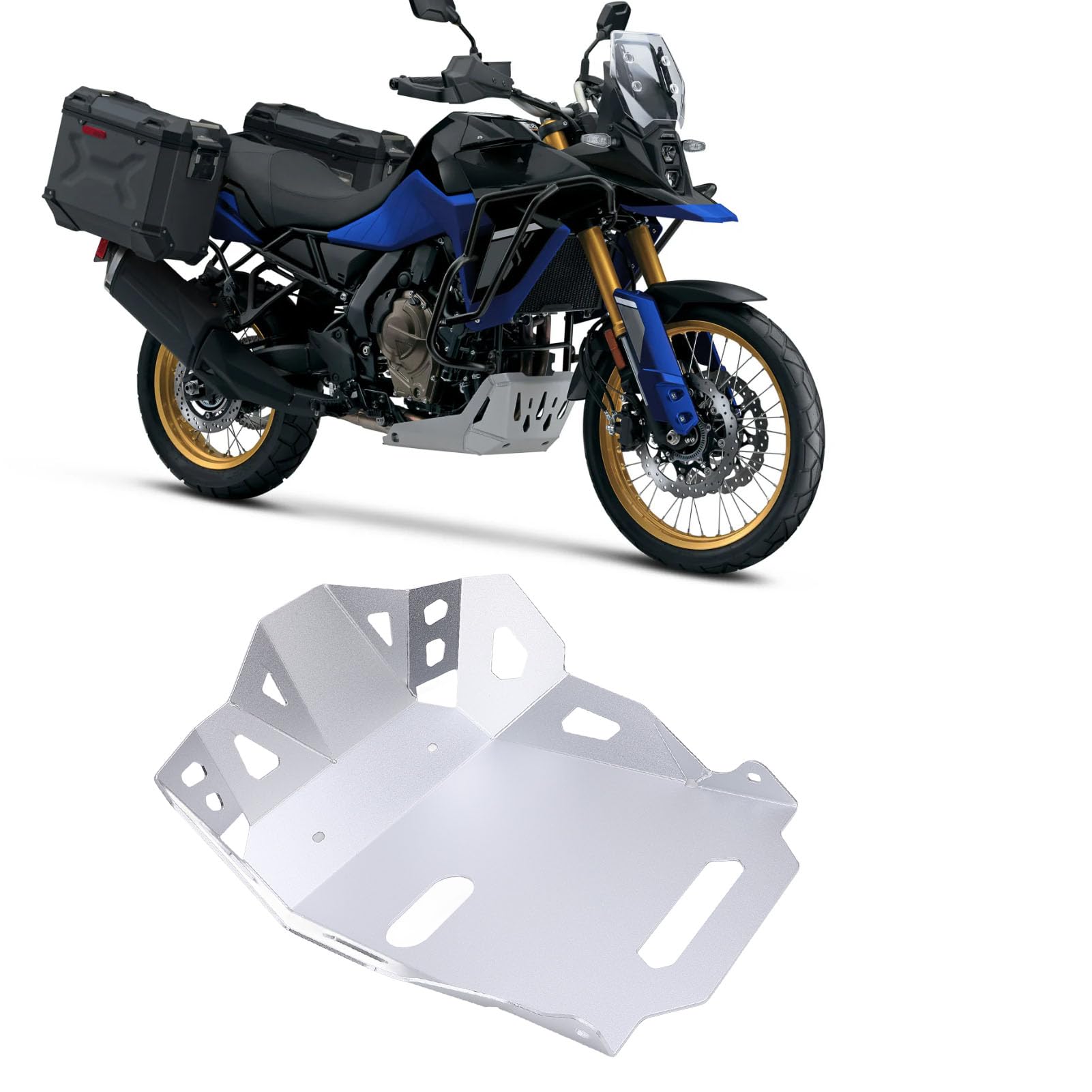 Fabater Motorrad-Unterfahrschutz, Motorchassisschutz aus Aluminiumlegierung für 800DE 2023–2024, Motorrad-Unterfahrschutz, Motorrad-Zubehör (Silver) von Fabater