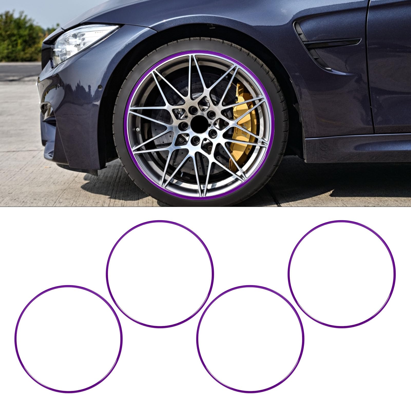 Felgenschutz, 4er-Set, 21 Zoll Auto-Felgenschutz, Felgenschutz, Universelle Passform für Autos, 360-Grad-Schutz, Kratzfest, Selbstklebend (PURPLE) von Fabater